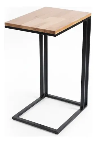 Mesa De Arrime Tapa Lustrada 48 X 35, Base De Caño Pintado