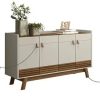 D_767414-MLU70872628565_082023-O.jpg Buffet Abruzzo Linea Brasil De 4 Puertas, Color Freijó/blanco Roto Freijó/off White
