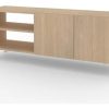 Rack Para Tv Led Melamina Caño- 2 Puertas- Estantes Ros 130