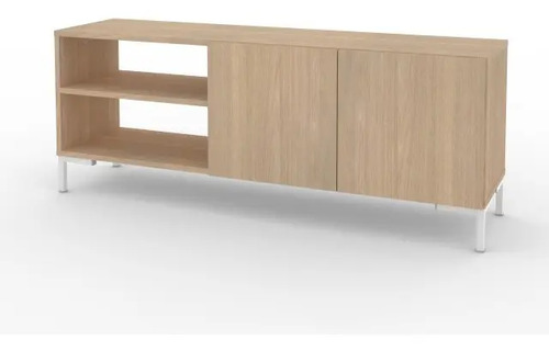 Rack Para Tv Led Melamina Caño- 2 Puertas- Estantes Ros 130