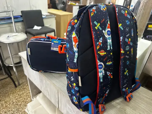 Mochila Escolar, Lunchera Y Monedero. Space. Vest