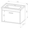 Vanitory Colgante Para Baño Zen Con Mesada- 58 Cm- Dze 02-