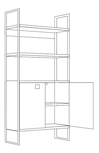 D_770991-MLA46114399447_052021-O.webp Biblioteca Estanteria Con Puertas Estructura De Caño- Dst 22