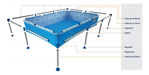 D_771467-MLU70020586857_062023-O.jpg Pileta Estructural Rectangular Pelopincho 1030 Con Capacidad De 1500 Litros 2.4x1.55 M Azul Mosaico