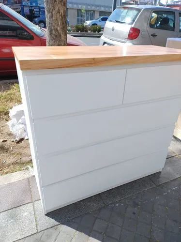 Comoda Chiffonier Cajonera- 5 Cajones- Laqueado Tapa Paraiso