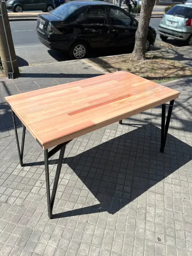 Mesa Cocina Comedor Lustrada Paraiso Base De Caño- 140 X 80