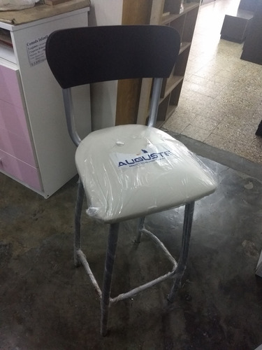 D_772297-MLA28247410476_092018-O.jpg Taburete Banqueta Alta. Asiento Tapizado- Respaldo Madera