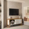 Estante Para Tv Gold Linea Brasil De 55 Pulgadas, Color Natural/blanco Roto