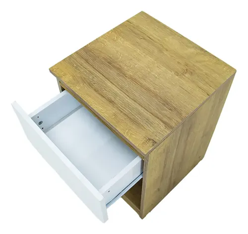 D_772810-MLA105458892009_012026-O.webp Mesa Luz 1 Cajon Linea Curvalba, Muebles Gacela Acabado Laqueado Color Blanco/roble Miel