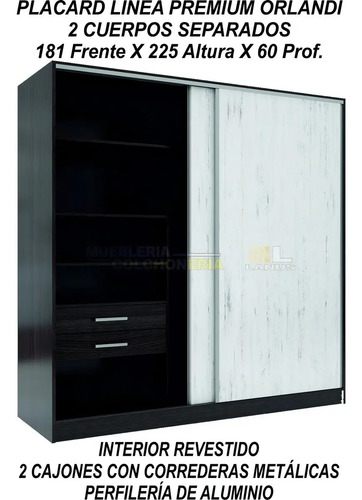 D_775128-MLU78571759060_082024-O.jpg Placard Orlandi Premium 1.81 Color Venecia/wengue De Mdp Con 2 Puertas Corredizas