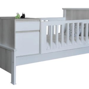 Cuna Funcional Mesa De Luz Y Baul. Melamina- Sin Carro Cama