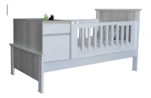 Cuna Funcional Mesa De Luz Y Baul. Melamina- Sin Carro Cama