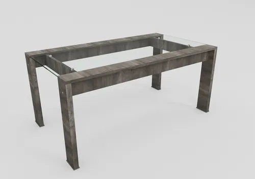 Mesa Cocina 180 X 90. Awen- Patas Melamina Tapa De Vidrio