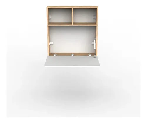 D_776833-MLA100384425119_122025-O.webp Escritorio Habitacion Oficina Juvenil Hogar Flotante Plegable Espacio Reducido Moderno Blanco Y Roble Eco063 Dielfe Blanco / Roble Natural