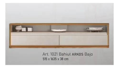 Bahiut Rack Bajo Arkos 1.64 X 0.53- 2 Caj Blanco Con Paraiso