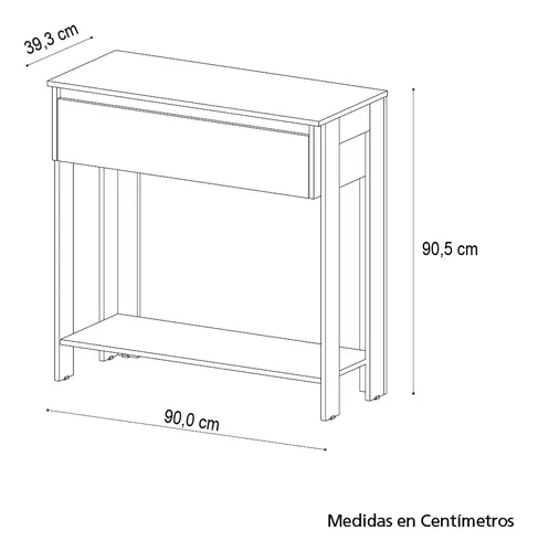 Mesa Recibidor Apoyo Dresuar-1 Cajon- Calabria 90 X 90 X 40