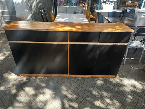 Bahiut Vajillero 4 Puertas, 4 Cajones. 180 X 90 X 40- Negro