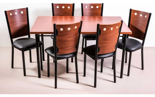 Combo Cocina Comedor Mesa Melamina 140 + 6 Sillas Venecia