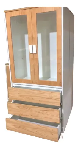 Cristalero Organizador Doble 3 Caj. 2 Puertas 180 X 80 X 36