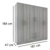 D_781008-MLA88916756509_072025-O.webp Placard Ropero 6 Puertas 2 Cajones Wengue Mogno Blanco Roble Color Venecia