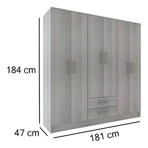 D_781008-MLA88916756509_072025-O.webp Placard Ropero 6 Puertas 2 Cajones Wengue Mogno Blanco Roble Color Venecia