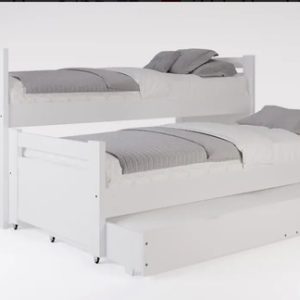 Cama Nido Triple Con Carro Cama- Pino Lustrado- Cod. 212