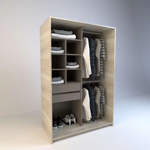 Ropero Vestidor Sin Puertas, 2cajones. 120 X 180 - Cod 6511