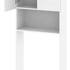 Mueble Para Baño Organizador Sobre Inodoro Mdp Melamina 3 Estantes 2 Puertas Color Blanco Mbc180 Dielfe
