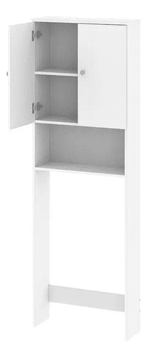 Mueble Para Baño Organizador Sobre Inodoro Mdp Melamina 3 Estantes 2 Puertas Color Blanco Mbc180 Dielfe