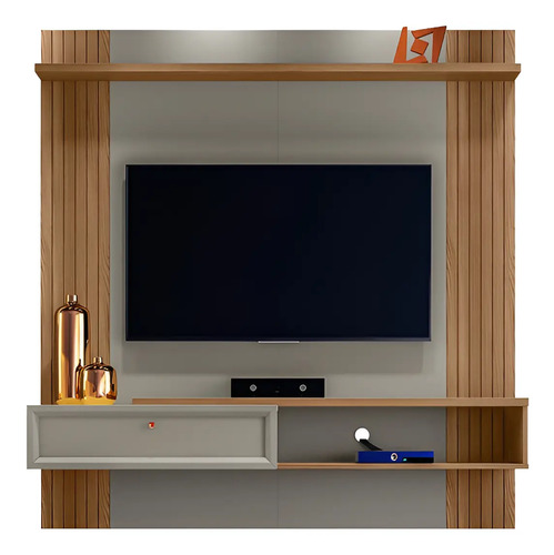 D_783004-MLA96210135192_102025-O.jpg Panel De Tv Pitanga Linea Brasil De Hasta 60 Pulgadas, Color Almendra/titanio Muebles Para Tv Almendra/titanio