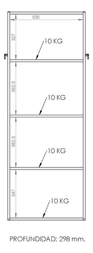 Despensero De Dos 2 Puertas Mueble Alacenero Organizador Con Estantería Integrada Izquierda O Derecha 4 Estantes Internos Ajustables De Cocina Melamina 150cm Color Blanco Multifunción D060e Dielfe