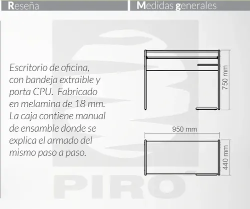 D_783551-MLU73129552846_122023-O.webp Escritorio Para Pc Piro 830 Melamina De 95cm X 75cm X 44.1cm