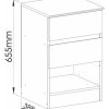 Mesa De Luz 2 Cajones 1 Estante Aurora Castro 5080