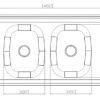Mesada Doble Bacha Central Acero 140cm Delos Duranox 430 Cts