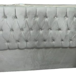 Respaldo P- Sommier Tapizado Capitone 160 X 120- Color Gris