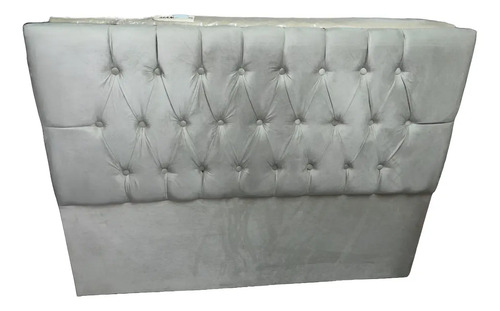 Respaldo P- Sommier Tapizado Capitone 160 X 120- Color Gris