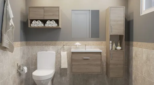 Vanitory Colgante Para Baño Zen Con Mesada- 58 Cm- Dze 02-