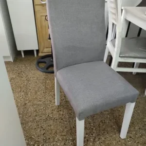 Juego De 6 Sillas Tapizadas Modelo Curvas. Patas De Madera.