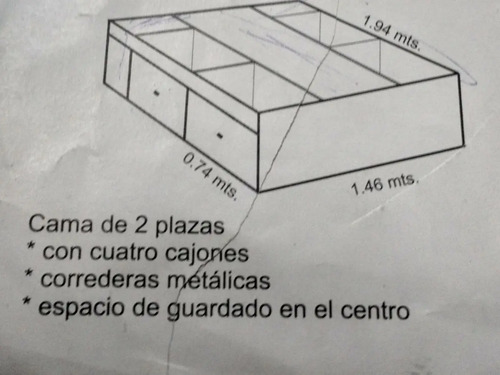D_787634-MLA28330410761_102018-O.jpg Cama Base Box Para Sommier- 140 X 190- 4 Cajones 2 Puertas