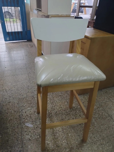 Taburete Banqueta Alta Con Respaldo Madera Cod. 139 Mediterr