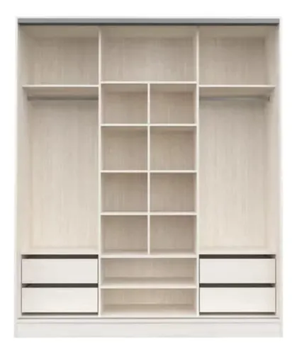 Ropero Placard 3 Puertas, 4 Cajones Nature 182 X 219 X 60