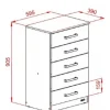 Cajonera Chiffonier 5 Cajones- 91 X 59 X 39- Cod. 56520-289