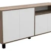 Vajillero Doors 4 Puertas 1,70 Mt Bahiut Color Nebraska Gris Blanco