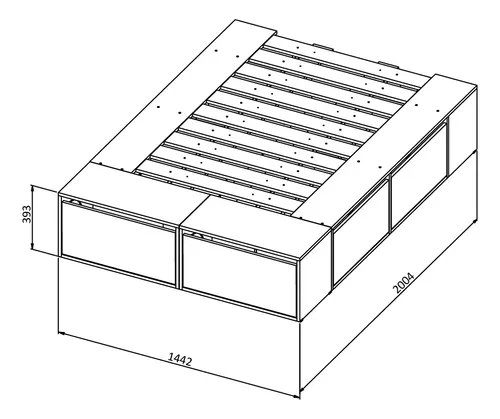 Cama Box 2 Plazas Queen Xl Extensible 140 Cm O 160 Cm Con Cajones Zapateros Baulera Color Blanca Dormitorio Moderna Guardado Completo Cam160 Dielfe