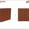 Comoda Cajonera Chifonier 4 Cajones 90 X 92 X 47. Nature