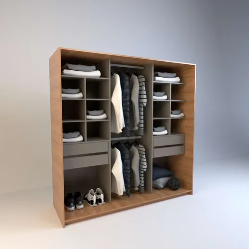 Ropero Vestidor Sin Puertas, 4 Cajones. 180 X 180 - Cod 6513