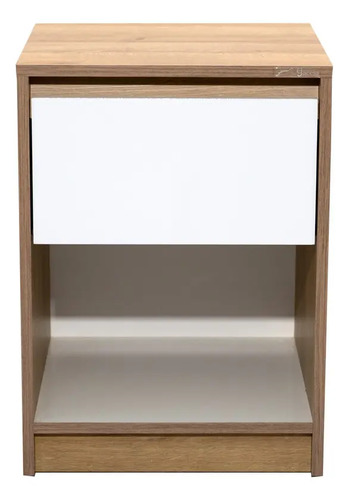 D_796690-MLU75988038775_042024-O.jpg Mesa De Luz Gacela Melamina Roble Miel Blanco 1 Cajón 40x55 Cm