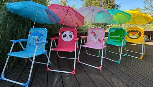 Sillon Reposera Infantil Con Sombrilla. Varios Colores