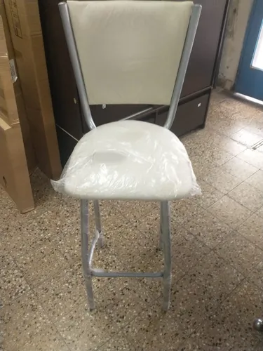 Taburete Banqueta Alta. Asiento Y Respaldo Tapizado