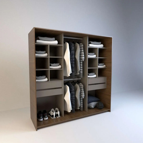 Ropero Vestidor Sin Puertas, 4 Cajones. 180 X 180 - Cod 6513